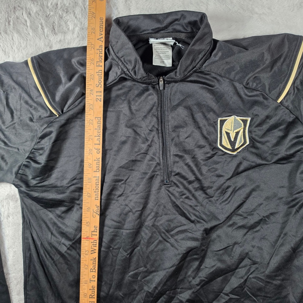 NHL Vegas Golden Knights Pullover Mens Large Black Quarter Zip Hockey Gym Shirt - Picture 4 of 6
